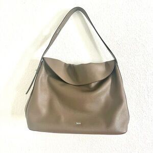 DKNY Taupe Leather Shoulder Bag